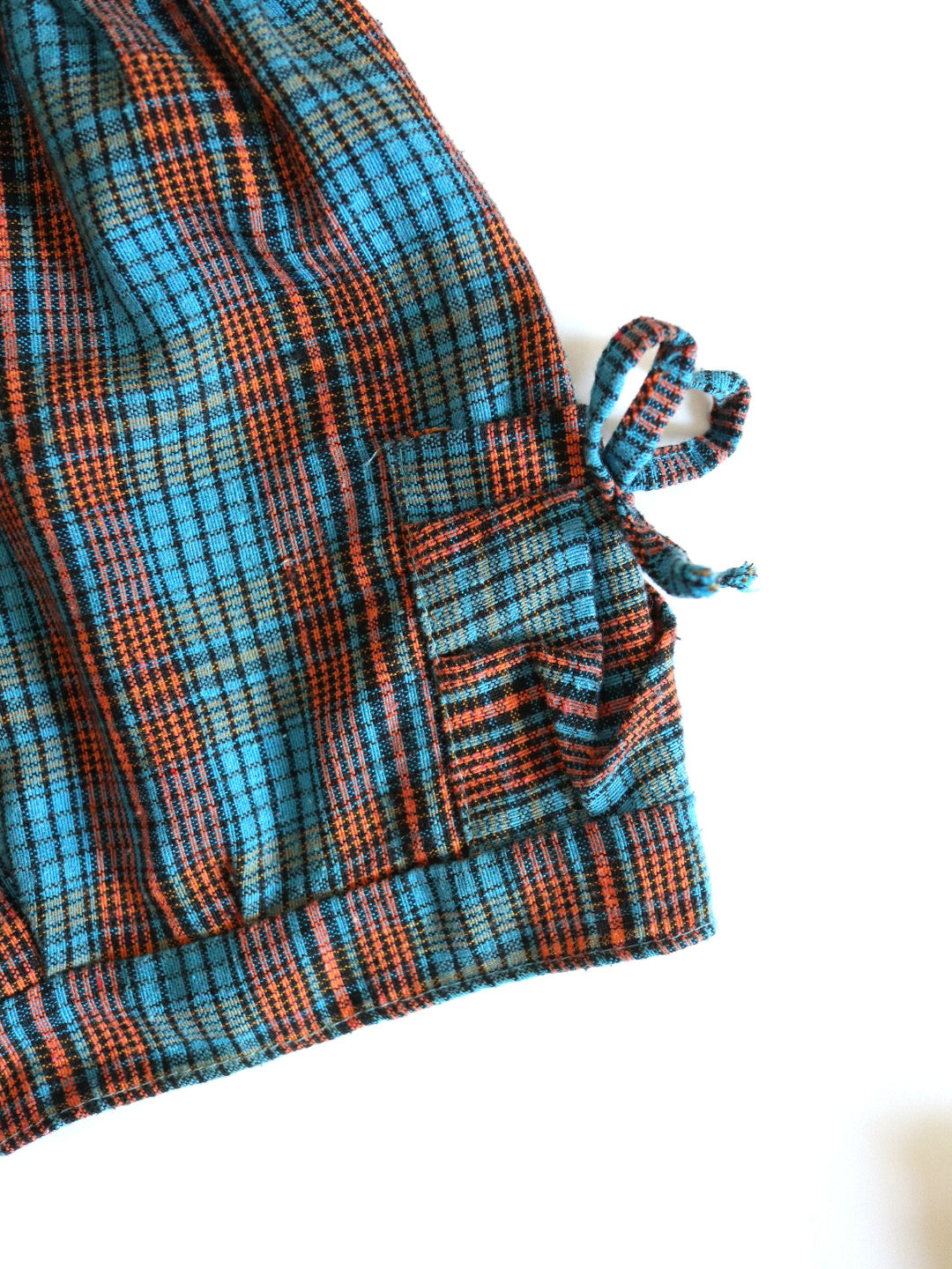 Vintage Rainbow Elephants Tee + Blue Plaid Shorts SET / 12-18M