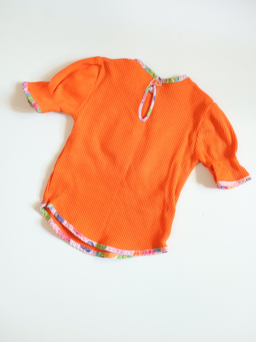 Vintage Orange Fruits Print Tee + Green Plaid Skirt SET / 18-24M, 2Y