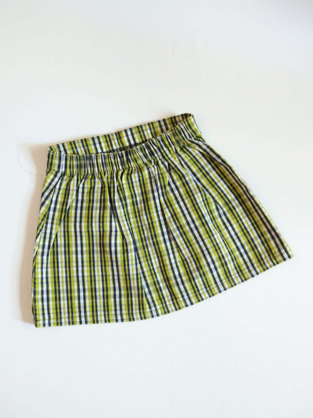 Vintage Orange Fruits Print Tee + Green Plaid Skirt SET / 18-24M, 2Y