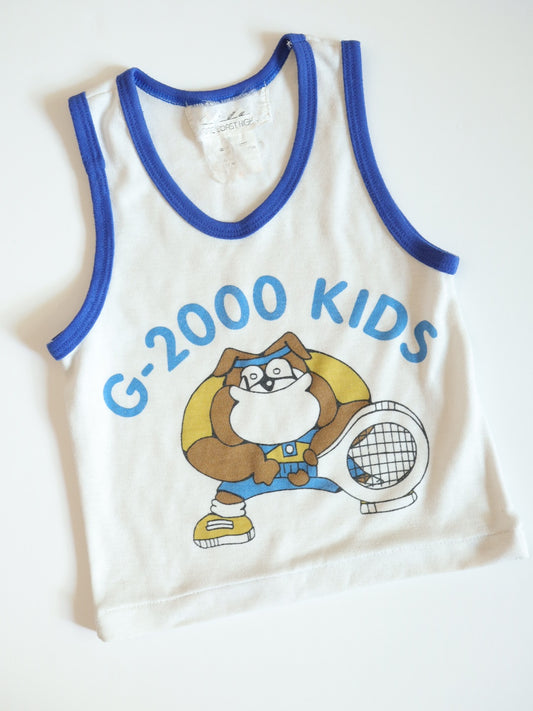 Vintage G-2000 KIDS Dog Tennis Print Tank Top / 3-4Y