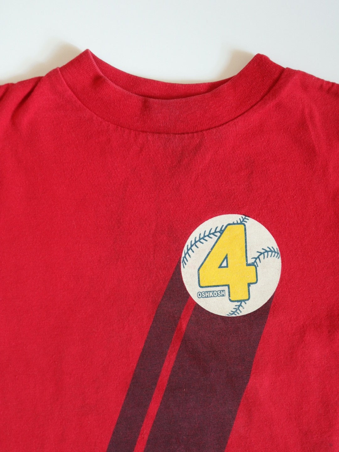 Vintage OSHKOSH Baseball Number 4 Red Tee / 3-4Y