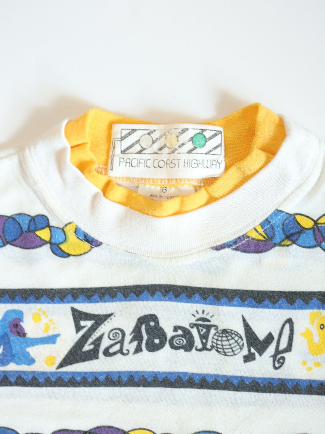 Vintage 90s Animal Print Striped Tee / 3-4Y