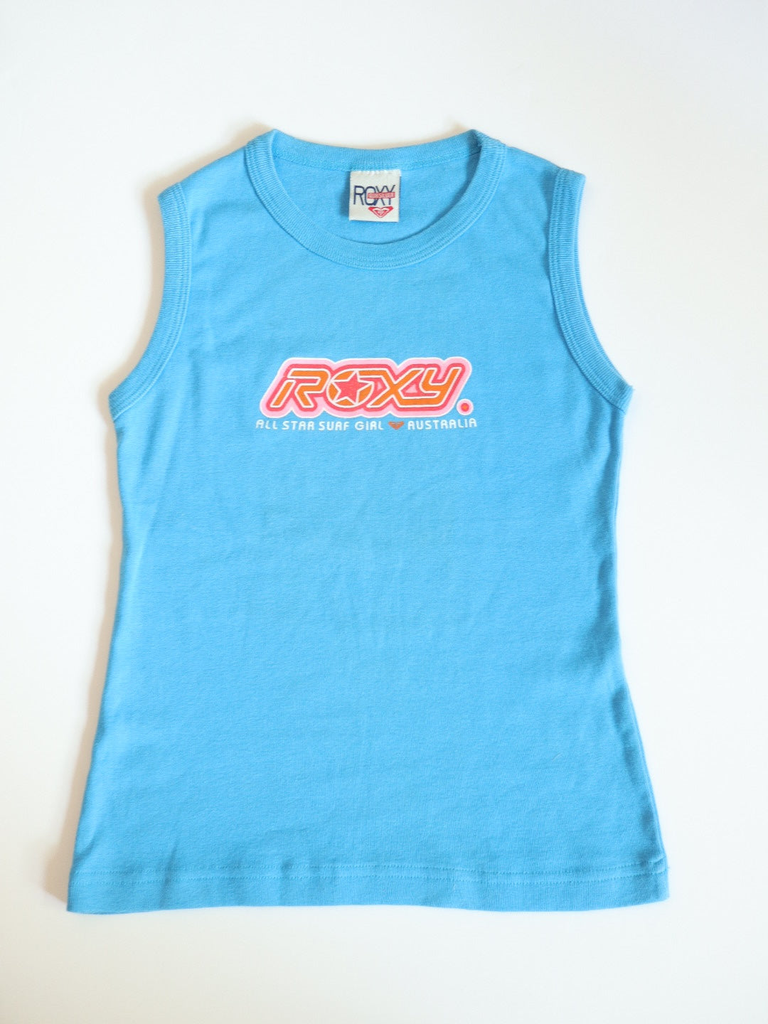 Vintage 90s Y2K ROXY Blue Surf Girl Tank Top / 6-8Y+