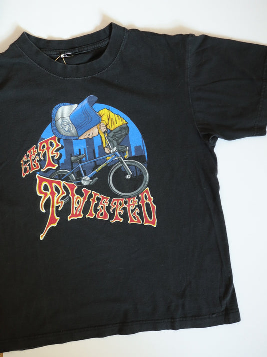 Y2K BMX Boy "Get Twisted" Print Black Tee / 10-12Y