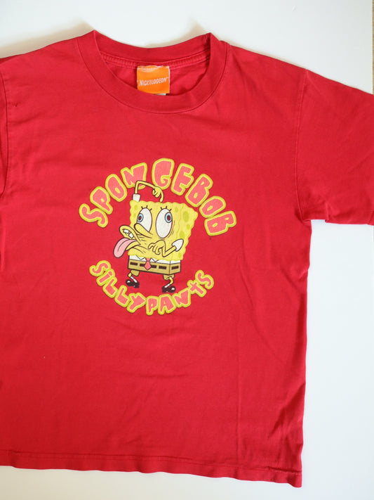 Y2K SPONGEBOB SILLY PANTS Red Tee / 10-12Y