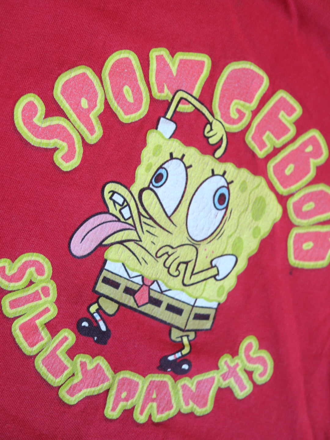 Y2K SPONGEBOB SILLY PANTS Red Tee / 10-12Y