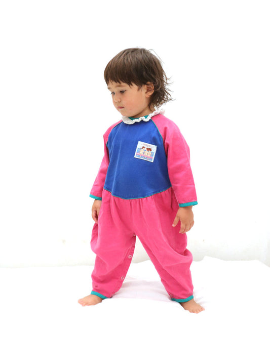 Vintage “FRIENDS” Pink & Blue Bubble Romper / 24M