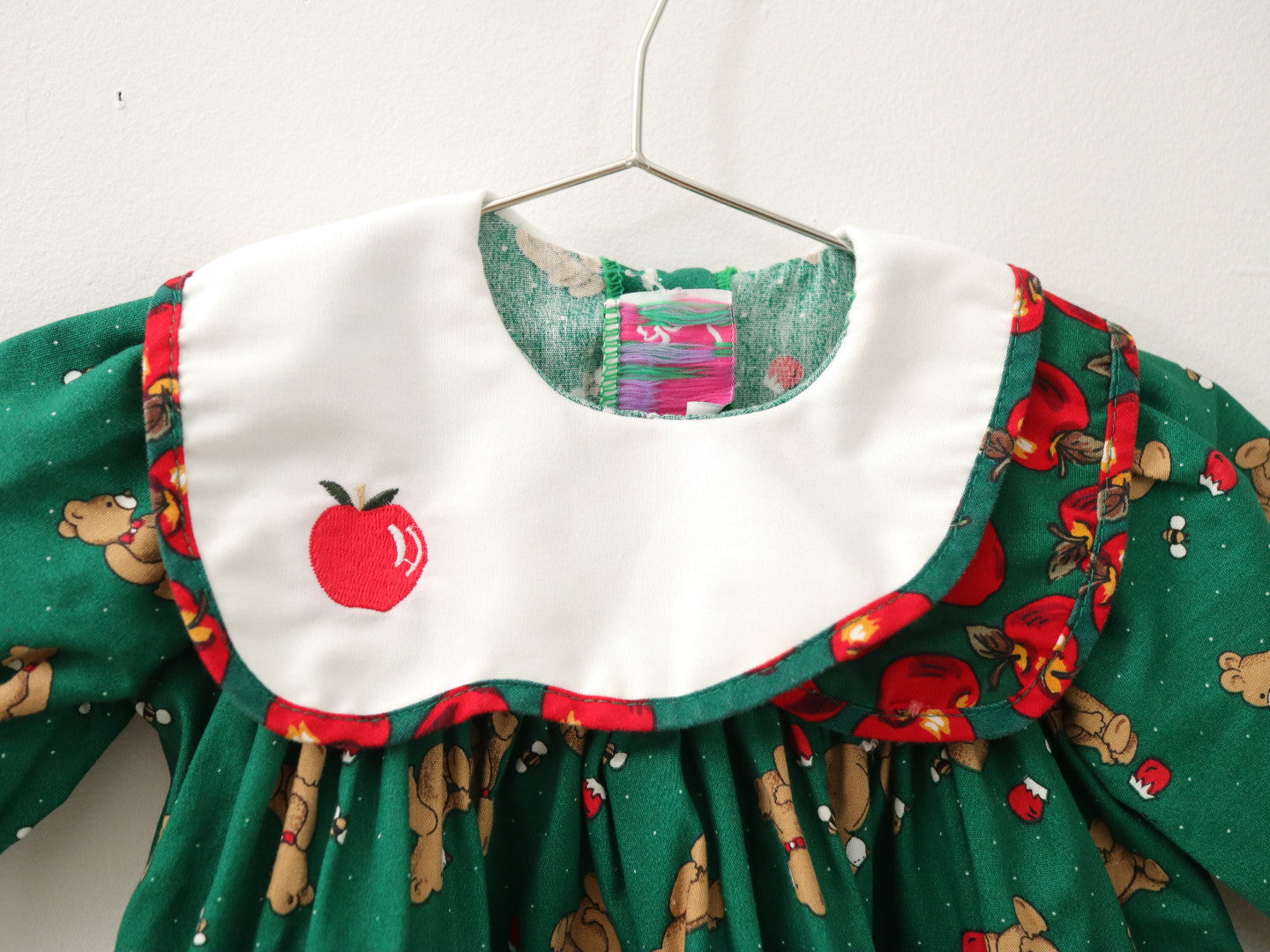 Vintage Bear & Apple Print Baby Top / 6-12M