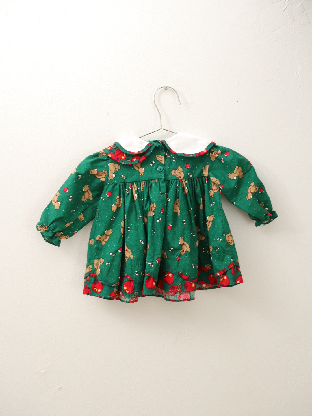 Vintage Bear & Apple Print Baby Top / 6-12M