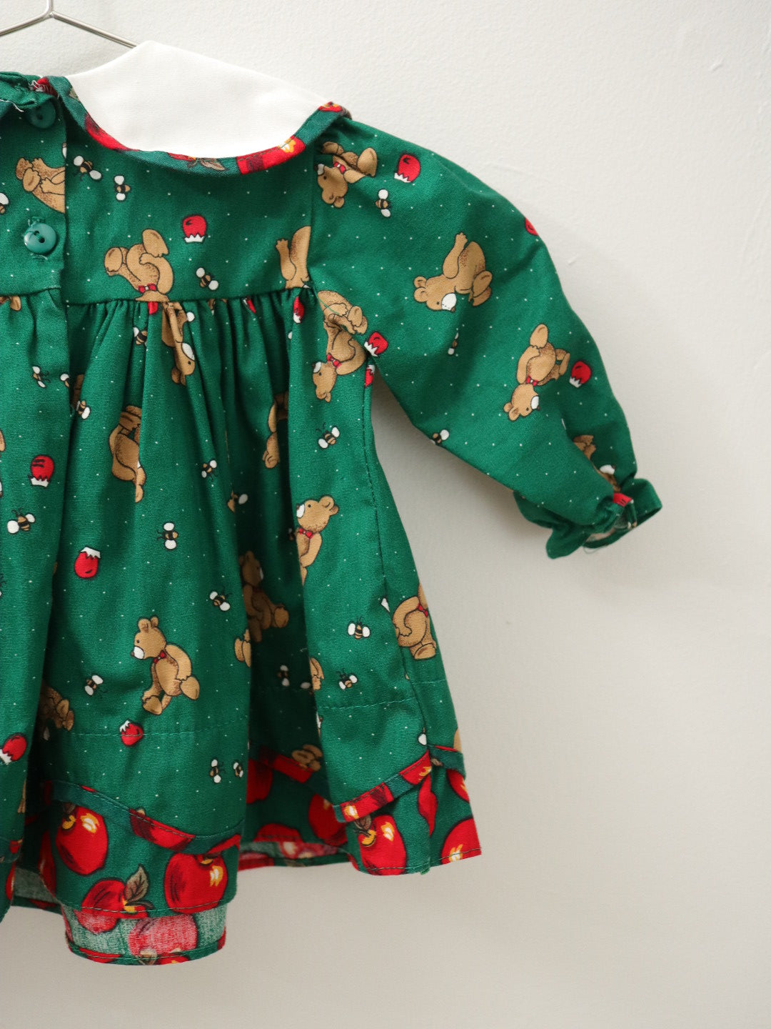 Vintage Bear & Apple Print Baby Top / 6-12M