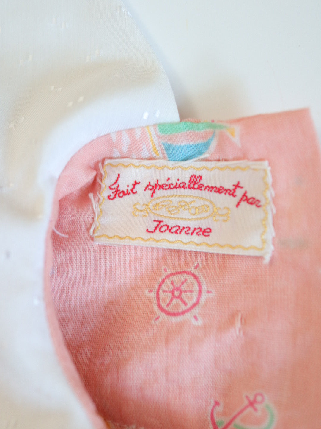 Vintage Marine Print Pink Romper / 24M