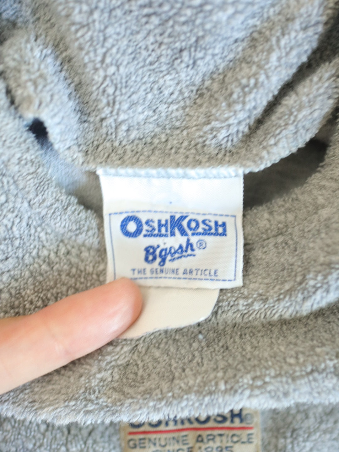 Vintage OshKosh B'gosh Gray Terrycloth Romper / 18-24M