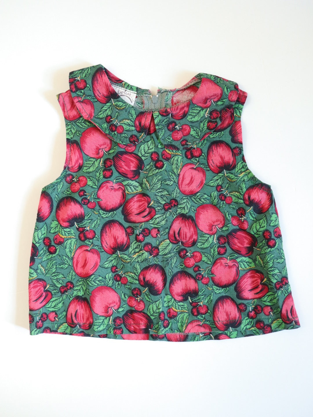 Vintage Apple Print Top & Shorts Outfit SET / 2Y