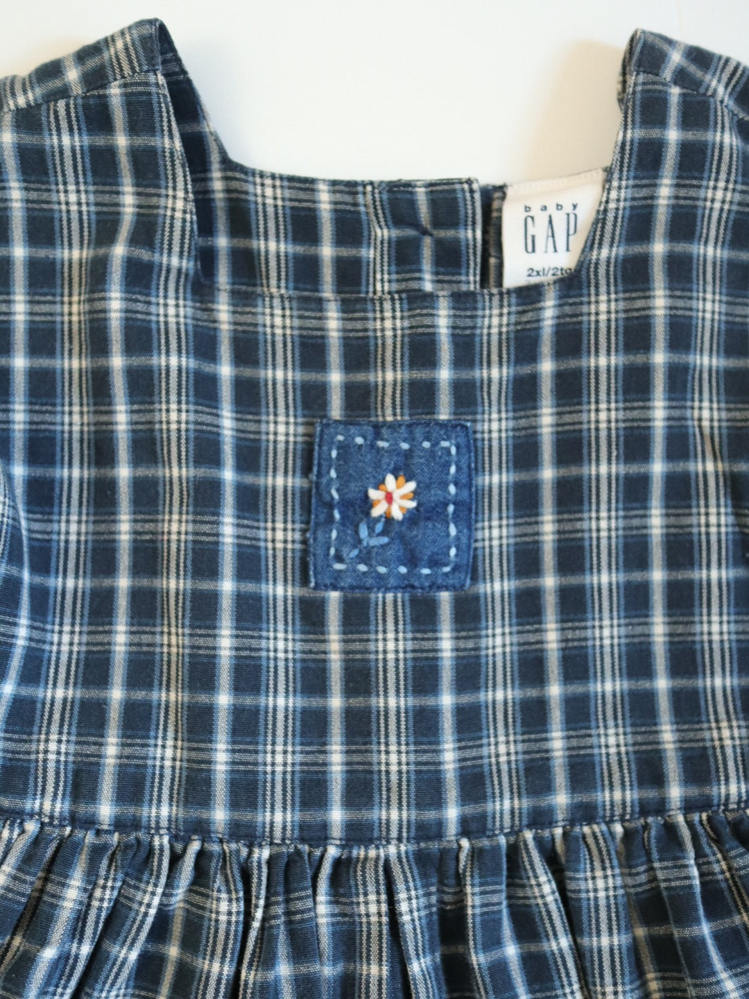 Vintage 90s GAP Navy Plaid Dress & Bloomer SET / 2-3Y
