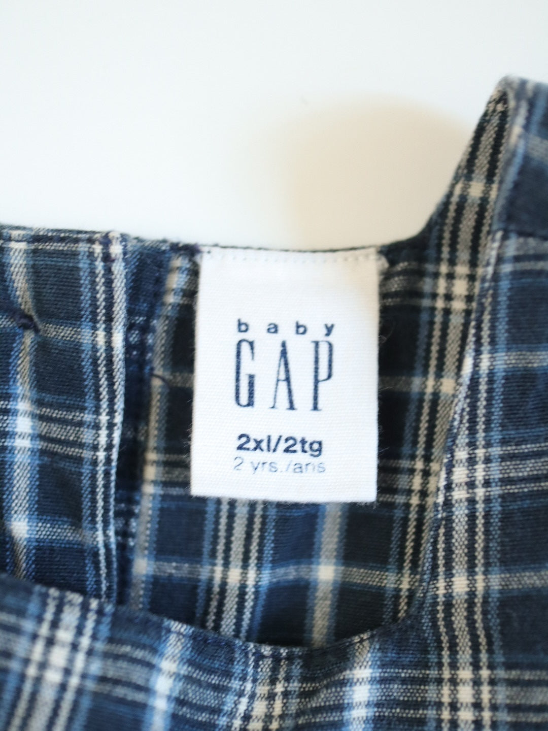 Vintage 90s GAP Navy Plaid Dress & Bloomer SET / 2-3Y