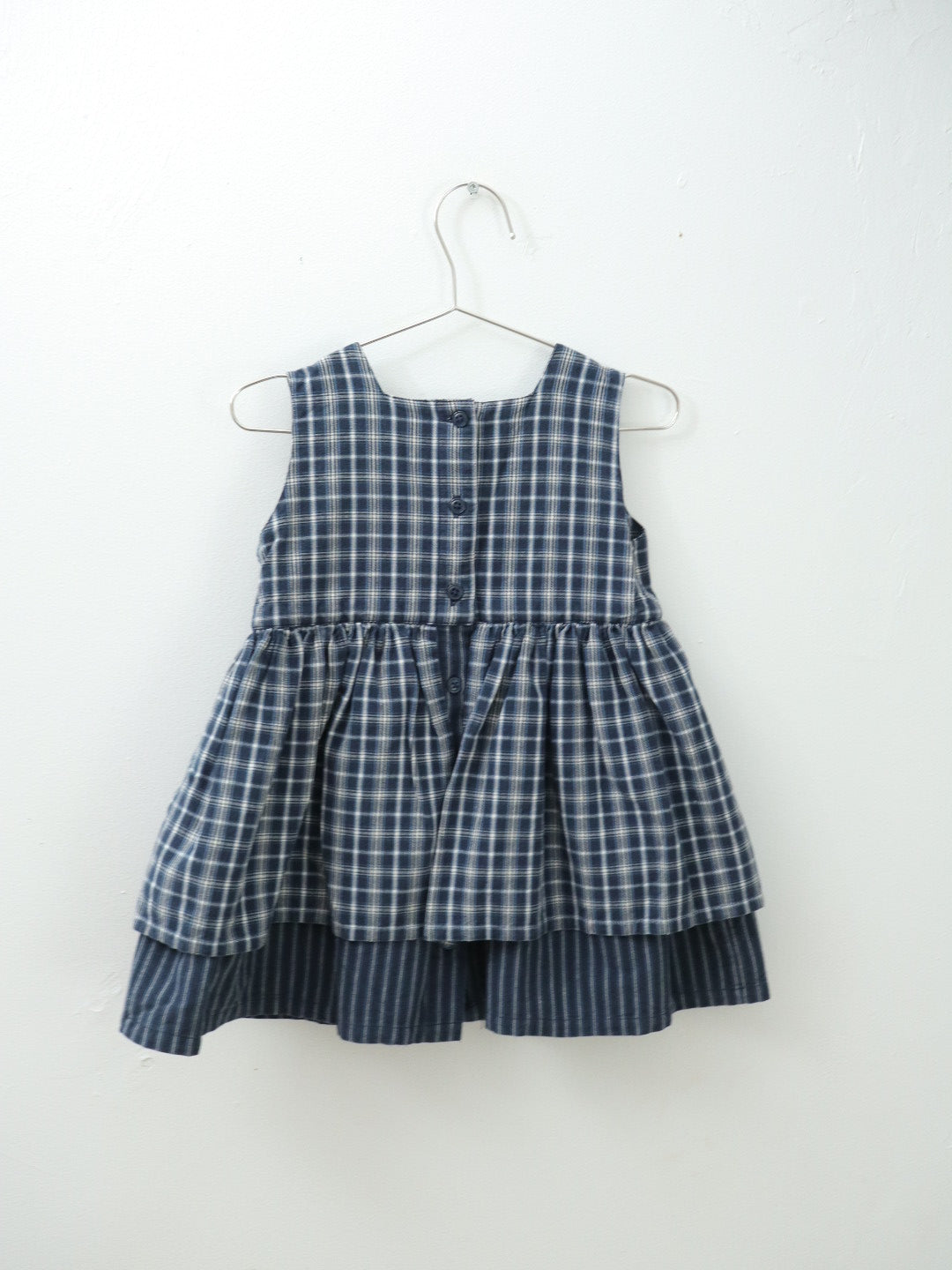 Vintage 90s GAP Navy Plaid Dress & Bloomer SET / 2-3Y