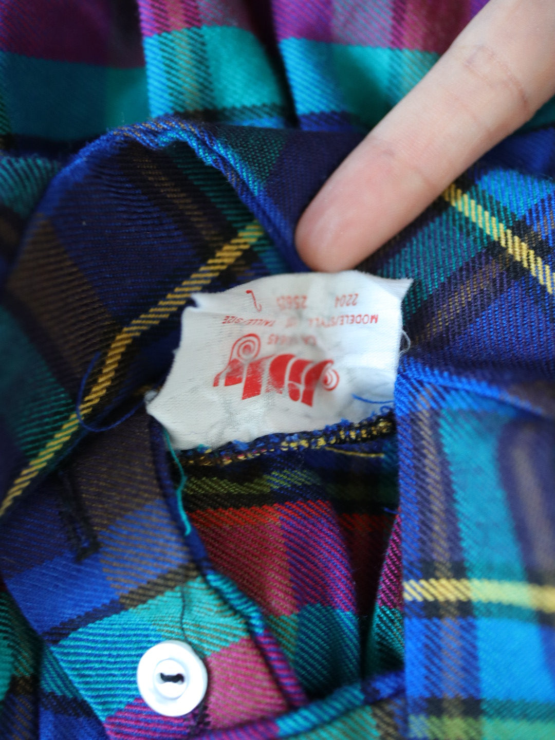 Vintage Blue & Purple Plaid Suspender Skirt / 2Y