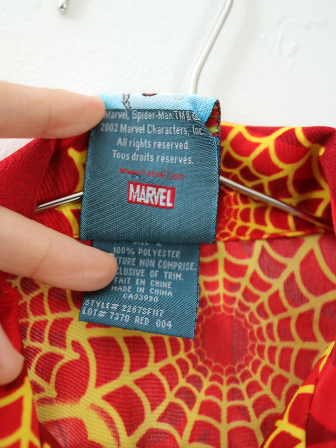 Y2K SPIDERMEN Button-up Red Shirts / 2-3Y