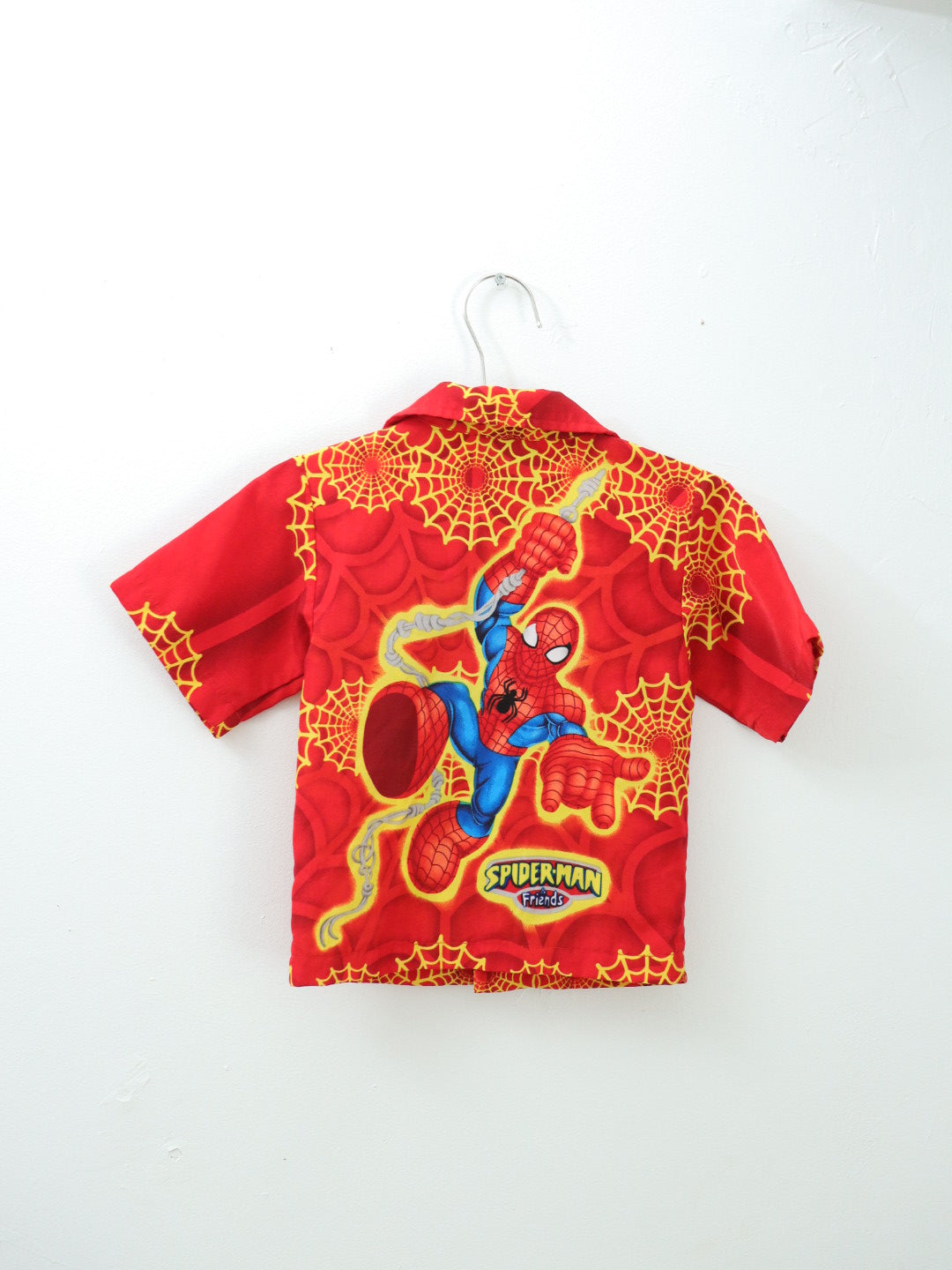 Y2K SPIDERMEN Button-up Red Shirts / 2-3Y