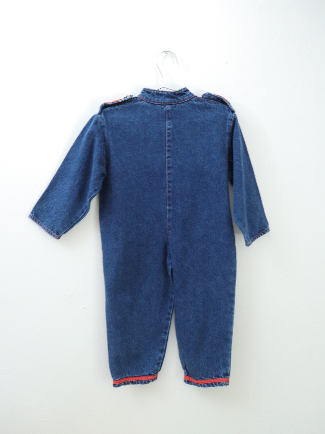 Vintage Mandarin Collar Denim Jumpsuits / 3-4Y