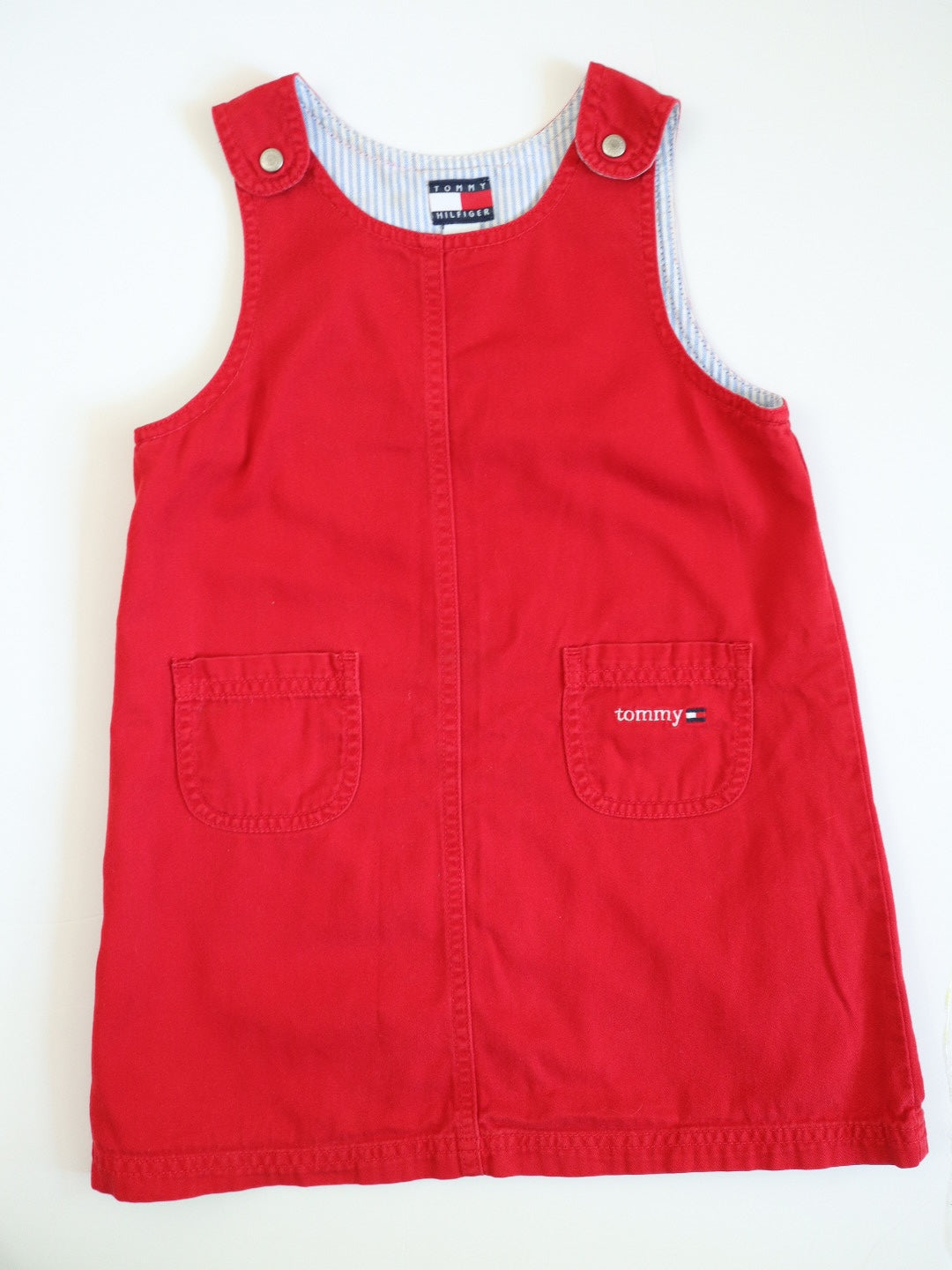 Y2K Tommy Hilfiger Red Jumper Dress / 4-5Y