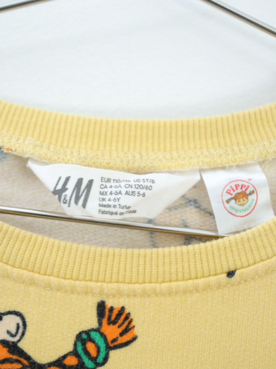 “PIPPI Longstocking” H&M Jersey Yellow Dress / 4-6Y (120)