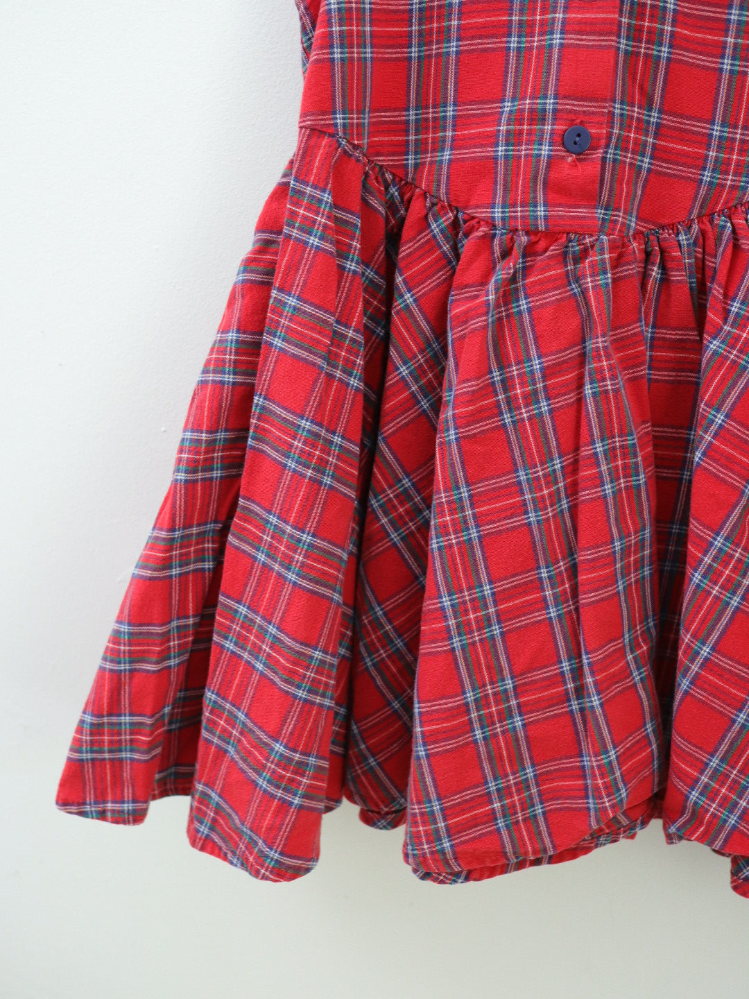 Vintage OshKosh B'gosh Red Plaid Cotton Dress / 6-8Y