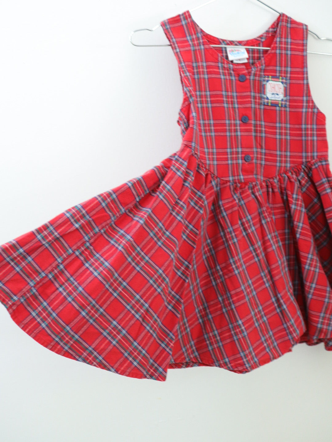 Vintage OshKosh B'gosh Red Plaid Cotton Dress / 6-8Y