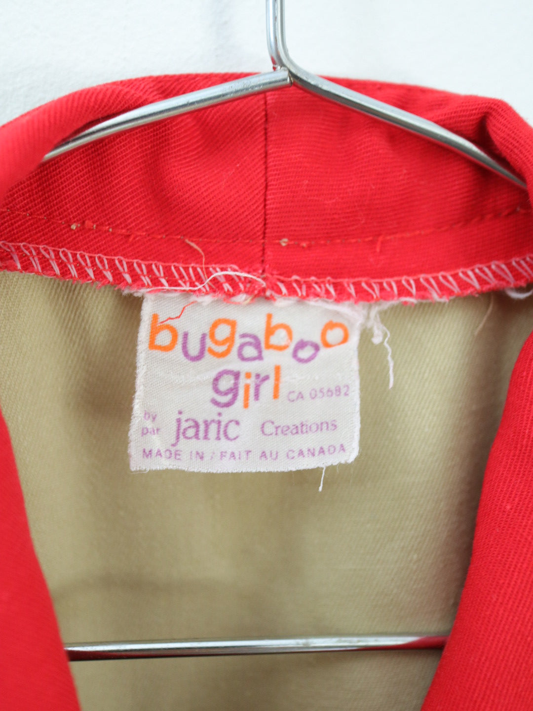 Vintage Beige Puff Sleeve Jumpsuits / 5-6Y