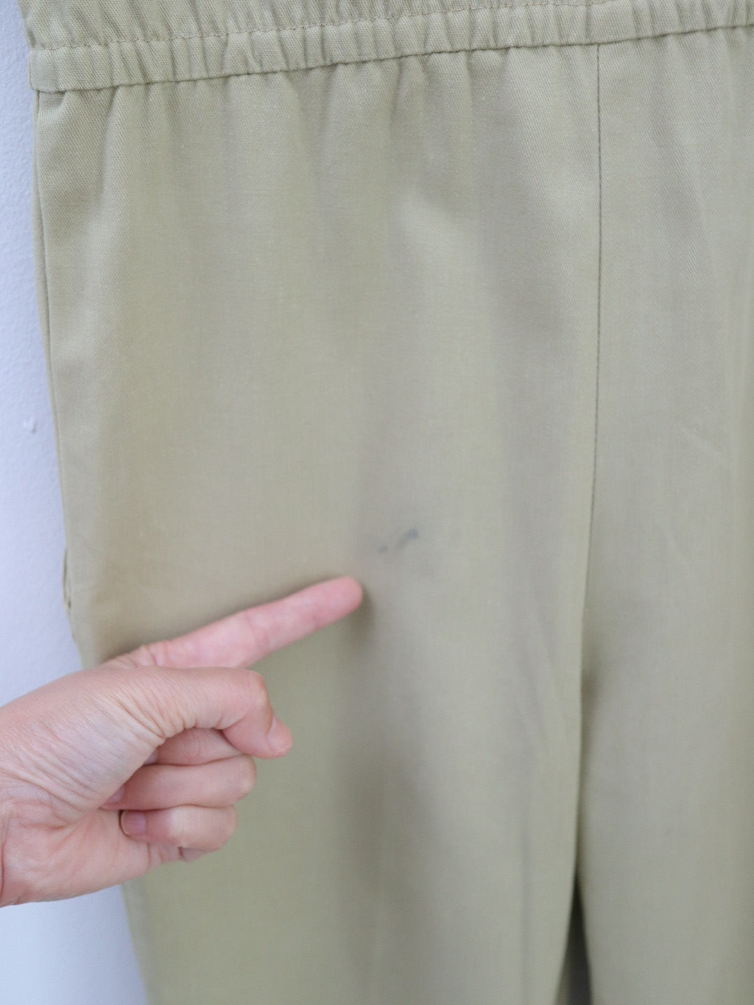 Vintage Beige Puff Sleeve Jumpsuits / 5-6Y