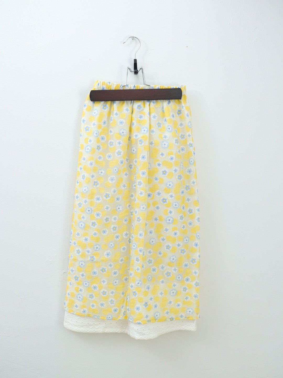 Vintage Yellow Floral Shirts + Skirt SET / 10-12Y