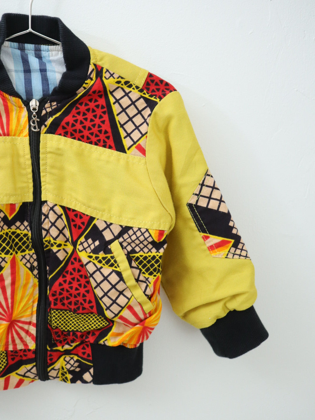 African Print Yellow Bomber Jacket / 2-3Y