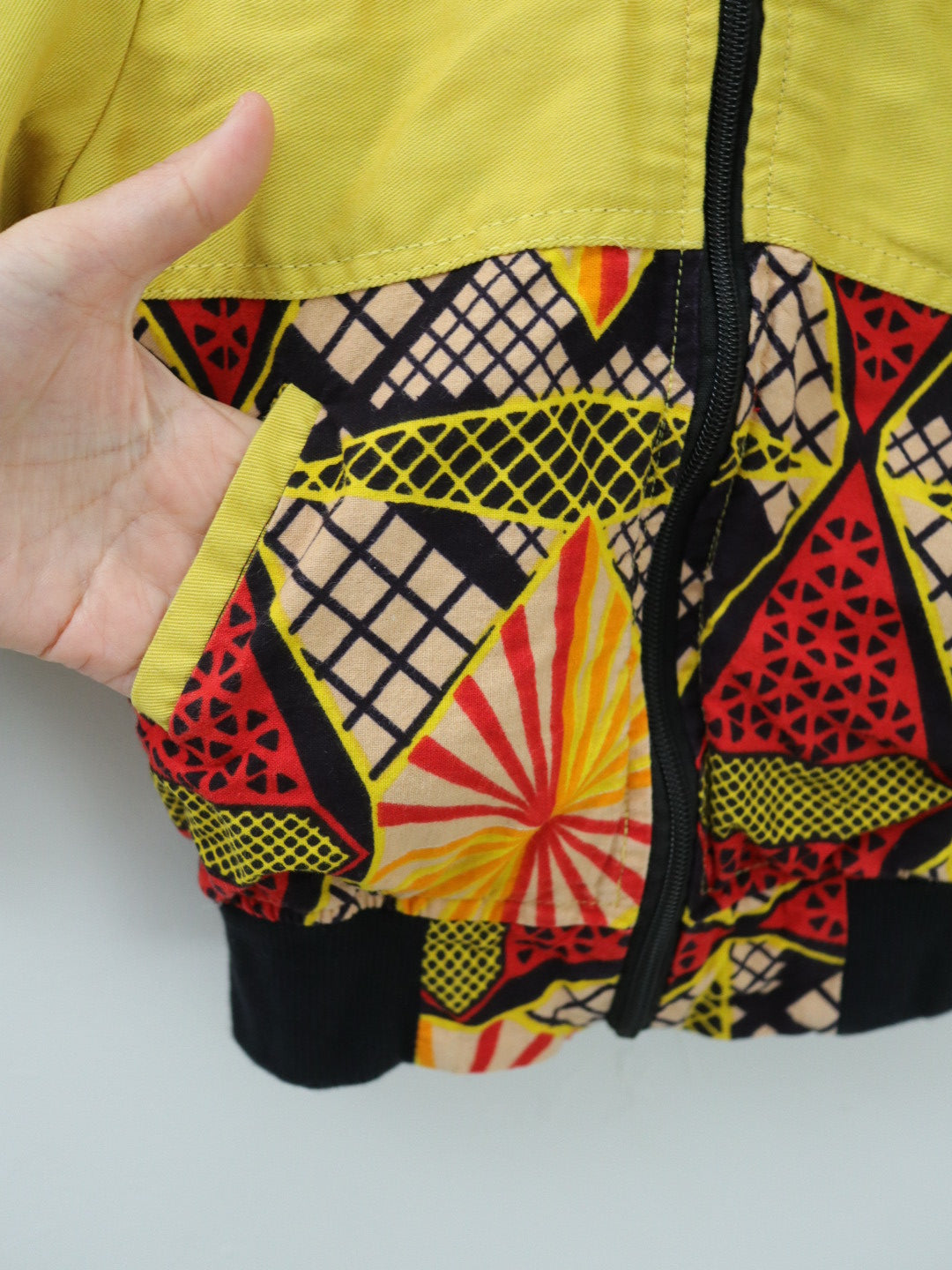 African Print Yellow Bomber Jacket / 2-3Y