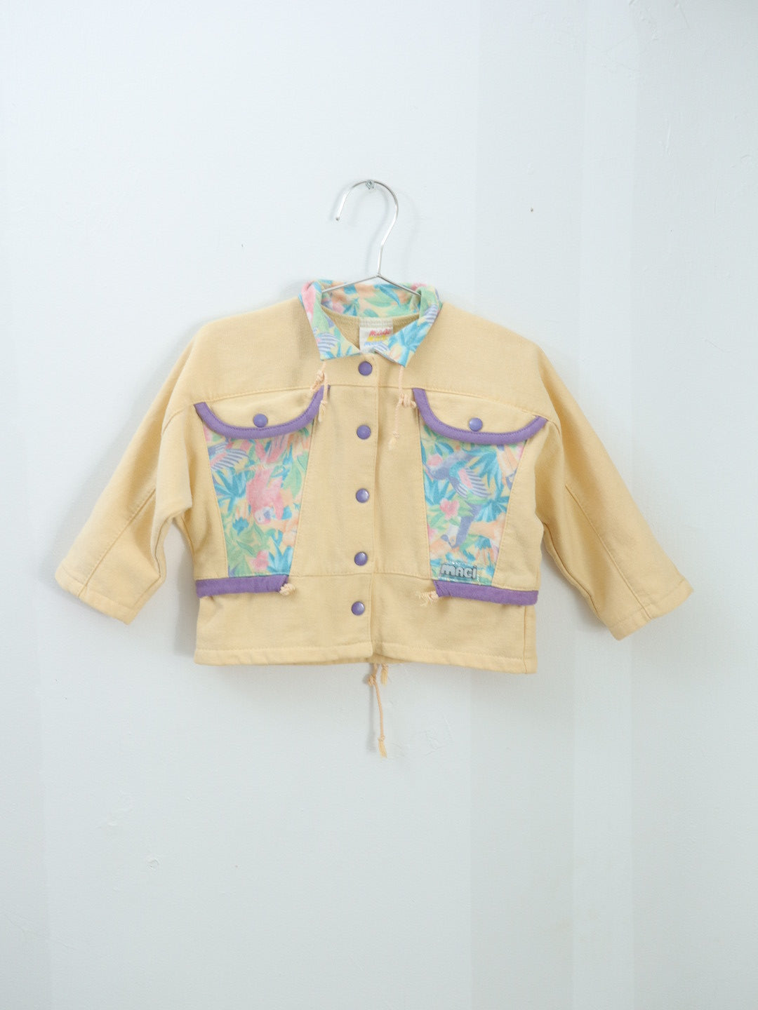 Vintage Magi Yellow Tropical Print Jersey Jacket / 2Y