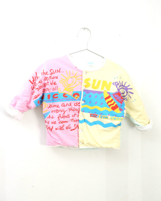 Vintage Chicco Doodle Print Cotton Cardigan Jacket / 4Y