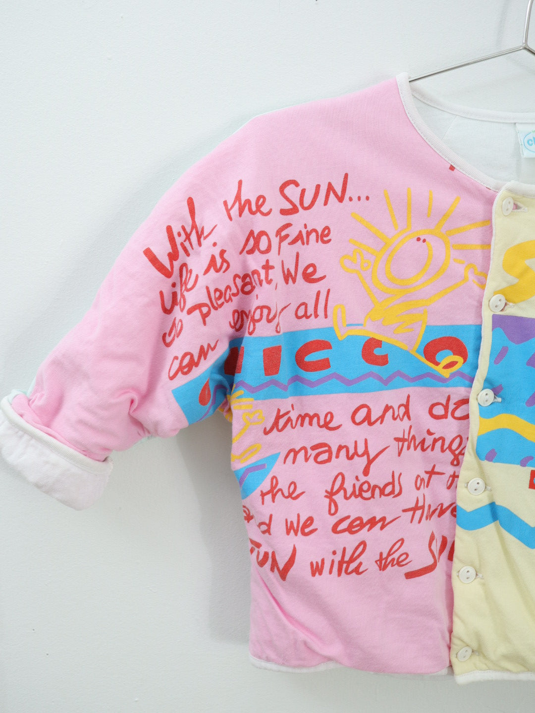 Vintage Chicco Doodle Print Cotton Cardigan Jacket / 4Y