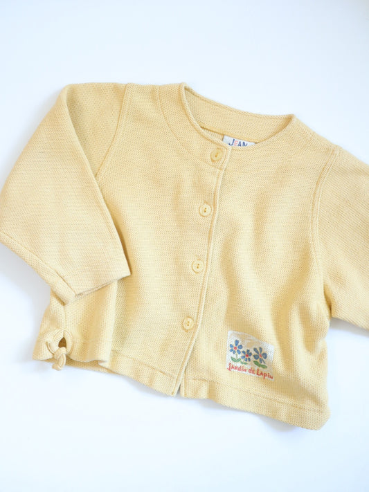 Vintage Yellow Piqué Cardigan Jacket / 5Y