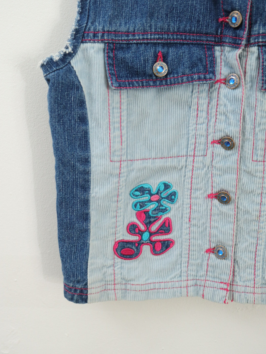 Y2K Barbie Denim & Light Blue Corduroy Vest / 6-8Y, 6X