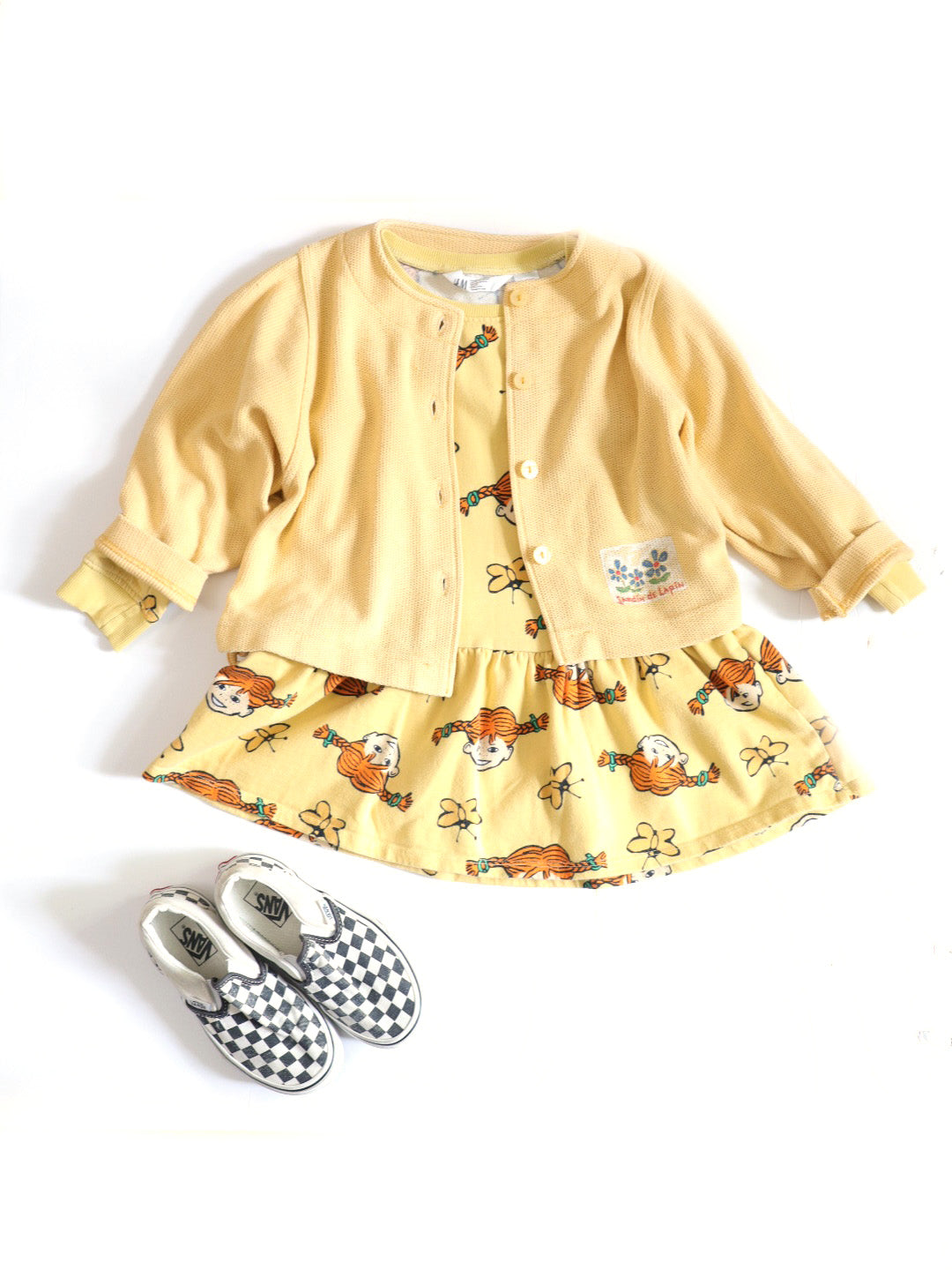 Vintage Yellow Piqué Cardigan Jacket / 5Y