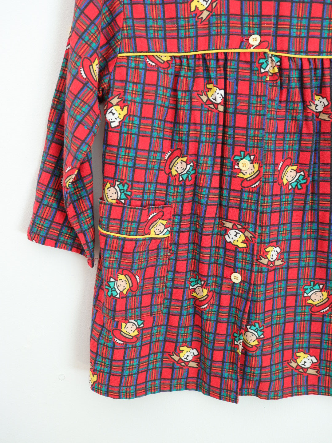 Vintage Girl & Dog Red Plaid Dress / 4-5Y