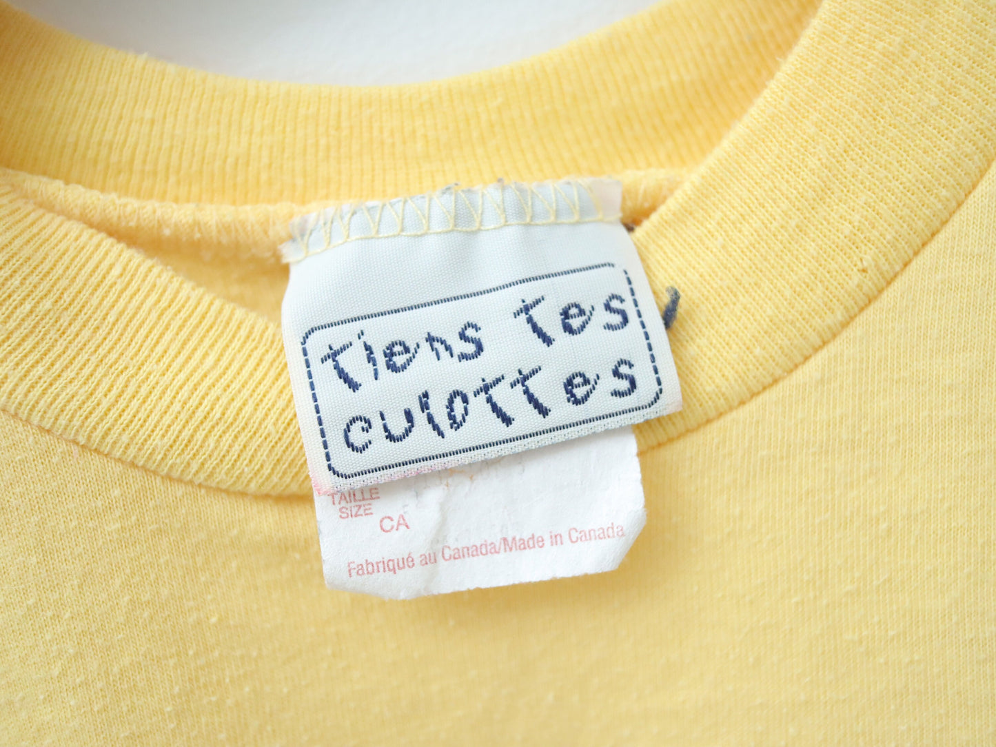 Vintage kids yellow flower tank top tee / Made in Canada / Size 5-6Y