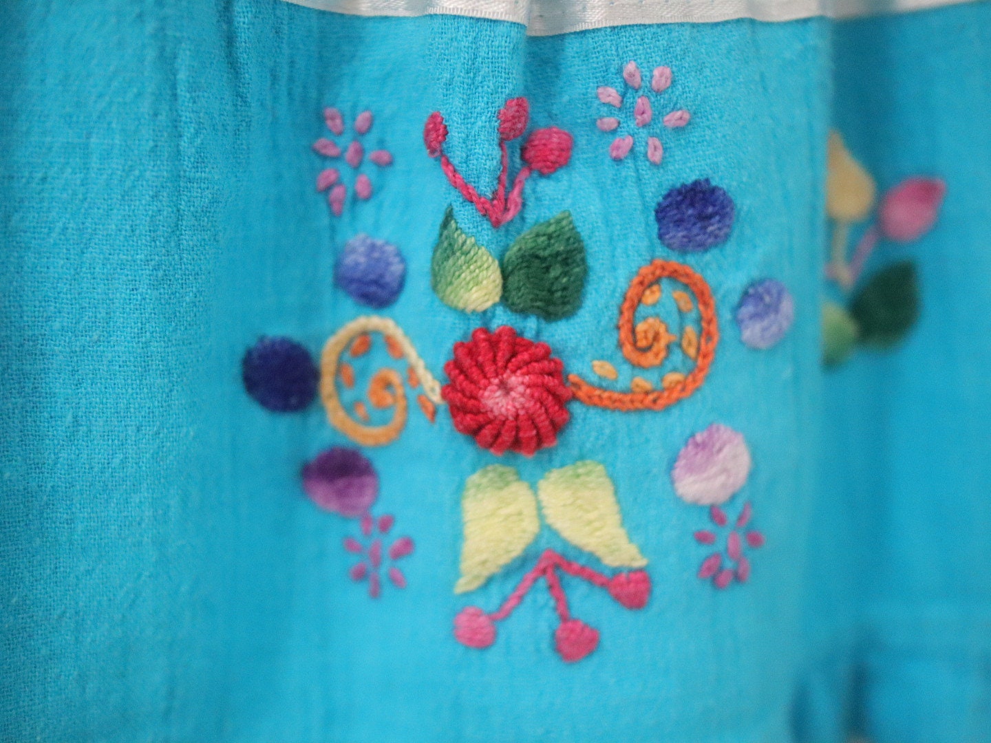 Baby Blue Embroidered Summer Dress / Size 6-12M