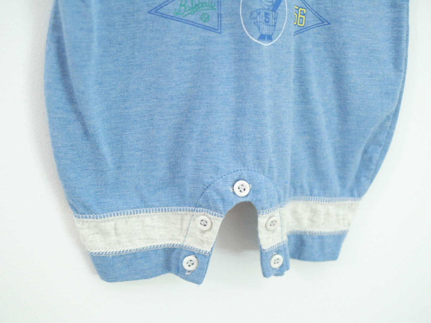 Vintage Baseball TEAM Blue Baby Romper Tee / 6-9M