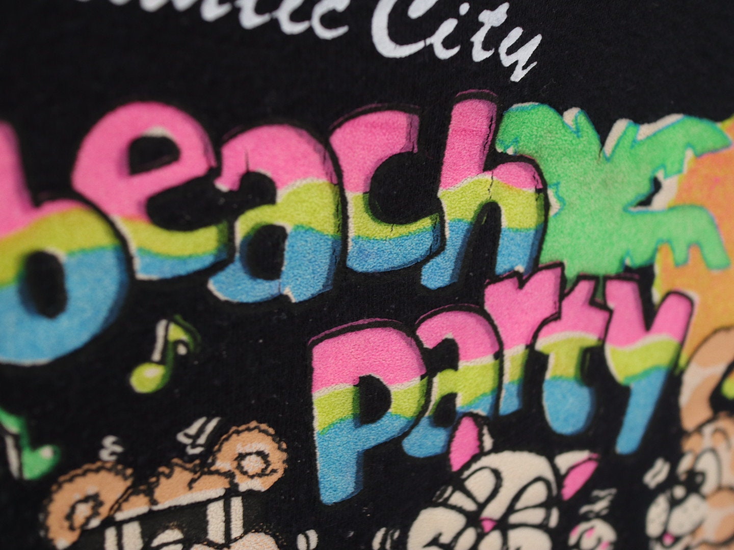 Vintage Black & Neon Pink Beach Party Kids Summer Romper / Size 3Y